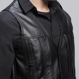 Gilet en cuir pour homme tendance, nouveau design personnalisé, vente en gros, gilet en cuir léger en peau de mouton, coupe ajustée - Product Image 5