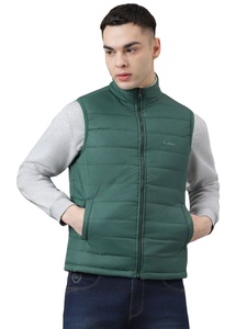 เสื้อกั๊กพัฟเฟอร์แบบถอดแขนได้สำหรับฤดูหนาว พร้อมโลโก้สั่งทำพิเศษ  วัสดุไนลอนวินเทจ  ซิปแบบรูด  มีฮู้ด สำหรับผู้ชาย - Product Image 2