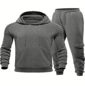 Nuevo chándal profesional con logotipo personalizado, entrenamiento, Fitness, polar, Sudadera con capucha de talla grande y chándal para correr para hombres - Product Image 1