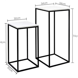 Tables d'extrémités en métal pour salon, pieds dorés/noirs, Table centrale de luxe moderne pour Vase à fleurs et jardinières - Product Image 1