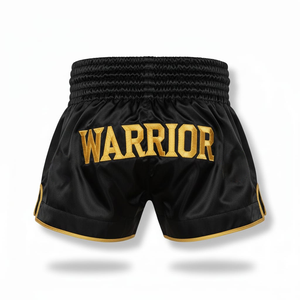 Pantalones Cortos de Muay Thai Bordados Tradicionales, Pantalones Cortos de Entrenamiento de Boxeo de Satén Personalizados, Ropa de Lucha de Kickboxing y MMA, Unisex, Elásticos, para Adultos - Product Image 2