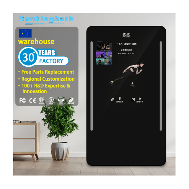 Wellness Oriented Smart Fitness Mirror Interactive Exercise Improvement Mirror Smart Fitness Mirror Gym System Pilates