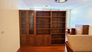 Librería de Madera de Teca |   Mueble de Almacenamiento Moderno de Diseño Chino Hecho a Mano con 4 Puertas y 4 Estantes para Estudio y Oficina - Product Image 3