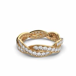 Bague de fiançailles en diamant cultivé en laboratoire 14k bande de diamant créée en laboratoire F couleur VVS1 clarté pour la fabrication de bijoux - Product Image 3