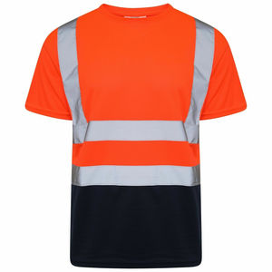 T-shirts de travail pour hommes en coton respirant imprimés sur mesure avec bande réfléchissante 3M – Meilleures ventes, grandes tailles, t-shirts rayés réfléchissants - Product Image 2