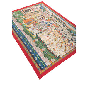 Tapiz de Pared de Tela de Algodón con Arte Pichwai, Diseño Bohemio Moderno Navideño para Decoración del Hogar, Incluye Cuerda - Product Image 2