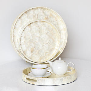 Hot deal Bandejas para servir nácar bandeja de concha de Capiz natural accesorio para el hogar de alta calidad - Product Image 1