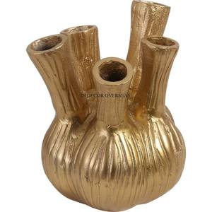 Vase à fleurs en aluminium de qualité supérieure, pièce maîtresse de table plaquée or de haute qualité, fournitures à bas prix, design élégant unique - Product Image 4