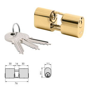 Cilindro CVL 5964 / 30x30 / Ottone Lucido Ovale per Valvole e Steli, Cilindro Doppio - Product Image 1