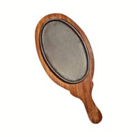 Piring Sajian Oval Besi dan Kayu untuk Dapur Restoran Steak Barbekyu Memasak Kualitas Unggul