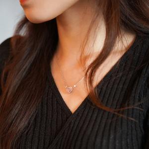 Collar de Diamantes Rosados Reales en Forma de Corazón de Oro Blanco de 18K, 3 Quilates de Peso Total, 2ct de Diamantes Rosados de Forma Elegante Cultivados en Laboratorio, IGI VVS2, Diamantes de Lujo - Product Image 2