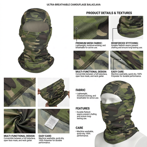 High Quality OEM Custom Logo Woodland Style Camo Mesh Balaclava Breathable Helmet Liner Full Face Mask Manufacturer - Product Image 5