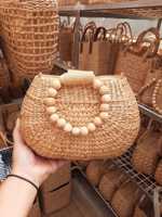 Sac en rotin sac de paille sac tissé fabriqué à partir de jacinthe d'eau en Thaïlande qualité d'exportation avec un prix FOB abordable