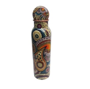 Kitchenware Decorative Sticker Enamel Printed Pure Copper <b>Metal</b> <b>Water</b> <b>Bottle</b> Juice Drinks Storage Copper <b>Bottle</b> Health Benefits - Product Image 1