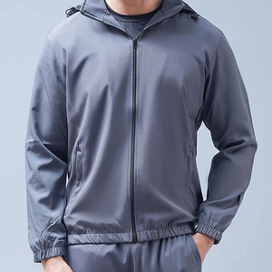 Survêtements d'hiver en satin tissé 100 % polyester haute performance, couleur unie, fermeture éclair, sur mesure, prix de gros pour hommes - Product Image 4