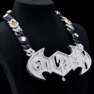 Pendentif en diamant Moissanite entièrement serti de luxe, D VVS, testeur de diamant serti, argent sterling élégant pour les fêtes hip-hop - Product Image 3