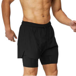 Shorts Bermuda pour homme, style streetwear, tissu en toile écologique, 100% polyester, taille mi-haute, fermeture élastique - Product Image 4