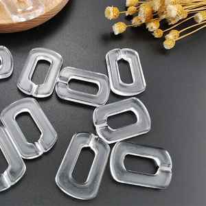 Résine grand lien Vintage Style Blanc Couleur Mélange Punk Évider Grand Chunky Rond Long Acrylique Résine Lien Chaîne - Product Image 3