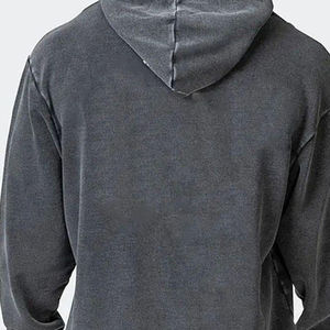 Sweat à capuche surdimensionné personnalisé en détresse lavé à la pierre à l'acide pour hommes délavé au soleil Streetwear zippé hiver pour impression bouffante 100% - Product Image 3