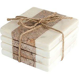 Hot Selling Classic Style Heart Shape Wooden <b>Coasters</b> Wholesale Wood and <b>Marble</b> <b>Coasters</b> Exported From India - Product Image 6
