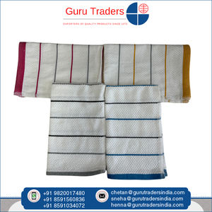Top Supplier of <b>Unbeatable</b> Quality Horizontal Stripes White Popcorn Polycotton Material Multipurpose Kitchen Towel for Bulk - Product Image 4