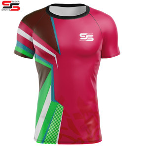 Los hombres personalizan su propio logotipo sublimado de manga corta Rash Guard transpirable Rash Guard ropa de entrenamiento precio barato - Product Image 6