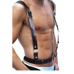 Imbracatura in pelle da uomo con Design posteriore, abbigliamento da festa da uomo