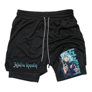 High Quality <b>Anime</b> Print Men 2 in 1 Performance <b>Shorts</b> Quick Dry Lightweight Moisture Wicking <b>Shorts</b> for Workout - Product Image 2