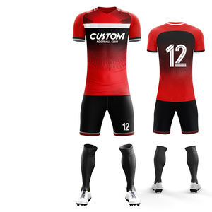 Ensemble d'uniformes de football d'hiver respirants à sublimation personnalisée maillot à col en V coutures renforcées en polyester léger de haute qualité - Product Image 3