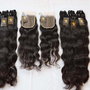 ช่อผมมนุษย์สำหรับผู้หญิงผิวดำผมบริสุทธิ์จากอินเดียพร้อมแผ่นปิดแบบสวิสระดับ HD - Product Image 2