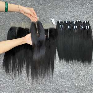 Alta calidad 100% cabello virgen Remy vietnamita alto grado SilkyStraight Bone recto gran Stock extensiones de cabello tejido - Product Image 4