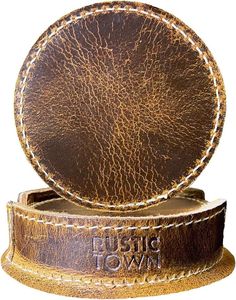 Ensemble de 4 sous-verres en cuir PU élégants, tapis de boisson imperméables antidérapants, sous-verres élégants et durables pour le bureau et la maison, rouge - Product Image 5