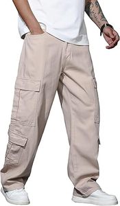 กางเกงยีนส์ขาบานสำหรับผู้ชาย, กางเกงยีนส์ขาบานน้ำหนักปานกลางแบบลำลองมีกระเป๋า - Product Image 4