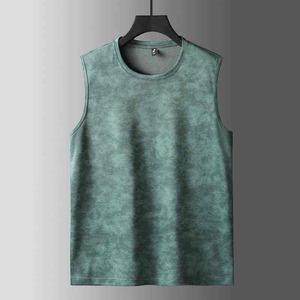 Men's High Quality 100% Cotton Acid Wash <b>Vest</b> Stylish Vintage <b>Oversized</b> Tank <b>Top</b> Custom 3D Pattern Breathable Knitted <b>Top</b> - Product Image 3