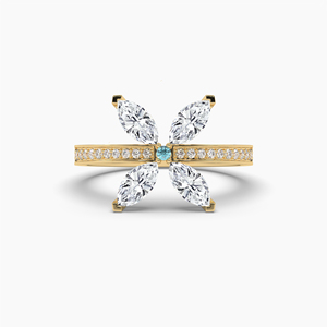 Anillo de Moda Quadra con Incrustaciones de Moissanita y Corte Marquesa de 1.00 Quilates, Chapado en Rodio, Oro de 10K/14K/18K para Pedidos al por Mayor B2B y Regalos - Product Image 6