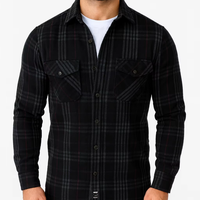 Chemise-veste à carreaux pour homme OEM, manches longues, boutonnée, avec poches, style décontracté chic, légère, pour le printemps et l'automne