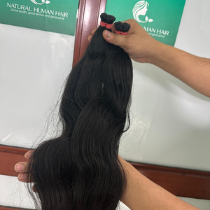 Vente en gros de cuticules vierges à kératine alignées super doublement dessinées extension de cheveux humains Remy Raw Bone Straight Highlight I Tip - Product Image 2