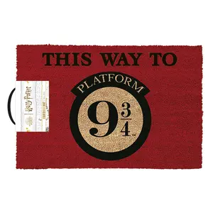 Alfombrilla de Entrada con Diseño de Harry Potter: Este Es el Camino a la Plataforma 9 3/4 - Product Image 1