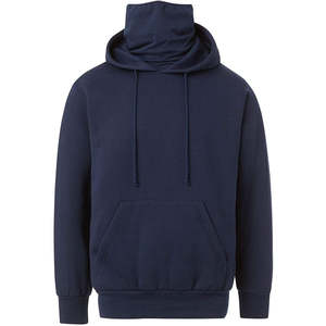 Sweat-shirt à capuche pour homme de qualité supérieure avec masque intégré, broderie, col zippé, en polaire, coupe oversize, en vente - Product Image 2