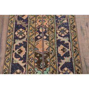 Alfombra de 1.7x3.3 pies, Alfombra Turca Vintage, Alfombra con Borde Azul - Product Image 3