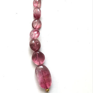 ลูกปัดทัวร์มาลีนสีชมพูธรรมชาติ 1 เส้น สำหรับทำเครื่องประดับอัญมณี - Product Image 1