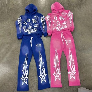 ชุดวอร์มผ้าฝ้าย100% แบบสวมศีรษะแขนยาวสำหรับผู้ชายชุดวอร์มฟอกสีกรดสำหรับฤดูหนาว2025 - Product Image 3