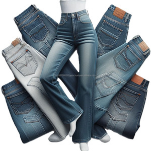 กางเกงยีนส์ทรงหลวมสไตล์ลำลองสำหรับผู้หญิงผ้าเดนิมตัดเป็นทรงหลวมสีน้ำเงิน/สีคราม/สีเทา/สีดำโลโก้ผลิตที่เอวจากบังคลาเทศขายส่ง - Product Image 6