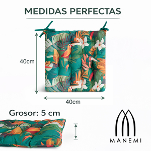 Cuscini per sedie idrorepellenti 40x40x5 cm, facili da pulire con cinghie di fissaggio, per campeggio e uso interno/esterno per tutte le stagioni - Product Image 5