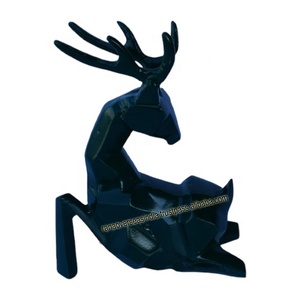 Sculpture assise en aluminium verte de cerf pour la décoration de restaurant de bureau d'hôtel et de chambre à coucher - Product Image 5