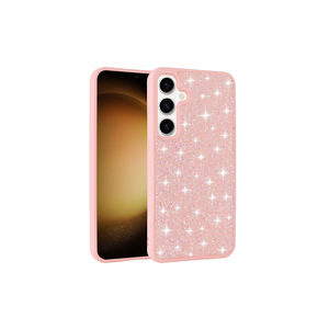 Étui de luxe Netzy SAFA Sparkle Glitter avec strass en diamant pour Samsung Galaxy S25 Plus Rose, coque de téléphone en cuir PC de luxe - Product Image 1