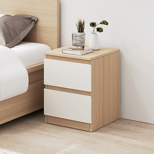 Modern Minimalist <b>Bedside</b> Table Solid Wood and Marble Nightstand/Cabinet for Home or Apartment Smart Design - Product Image 1
