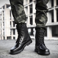 Newlesale bottes cuir sécurité Protection incendie Ultra léger garde de sécurité bottes d'inspection chaussures EVA caoutchouc BT204