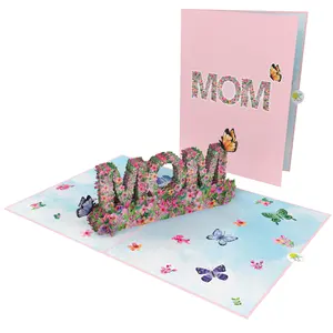 Bloemen Moeder 3d Pop-Up Kaart Bestseller Voor Moederdag Verjaardag 3d Kaart Handgemaakt Papier Las