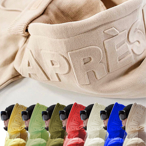 Sweat-shirts à capuche surdimensionnés tendance unisexes pour hommes et femmes, logo personnalisé en relief, polaire épais, streetwear, coupés et cousus - Product Image 2